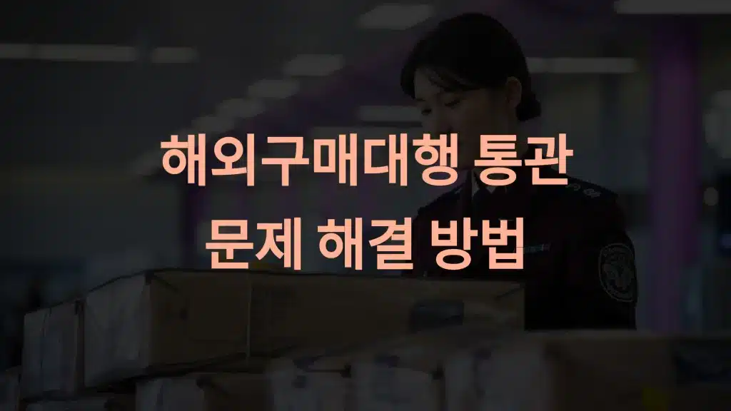 해외구매대행 통관 문제 해결 방법
