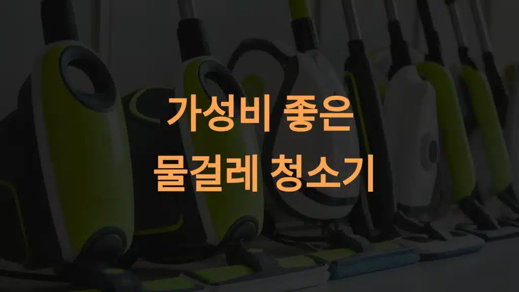 가성비 좋은 물걸레 청소기 TOP 5: 가격 대비 성능 비교