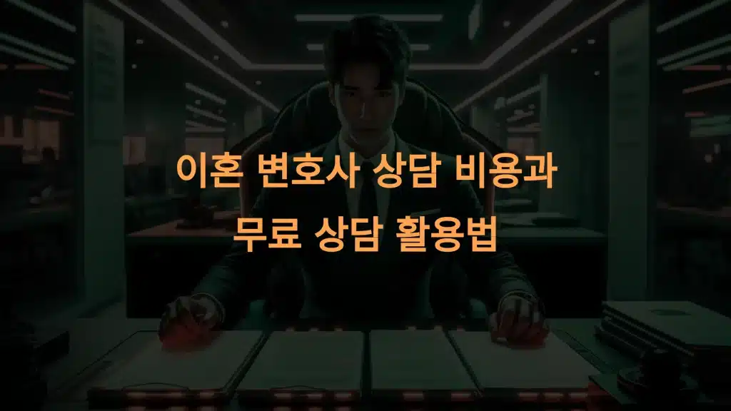 이혼 변호사 상담 비용과 무료 상담 활용