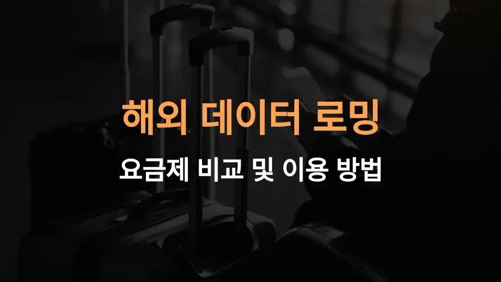 해외 데이터 로밍 요금제 비교