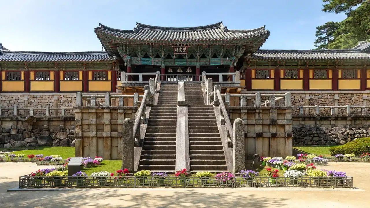 아이와 경주 가족여행 동선을 확인하는 모습