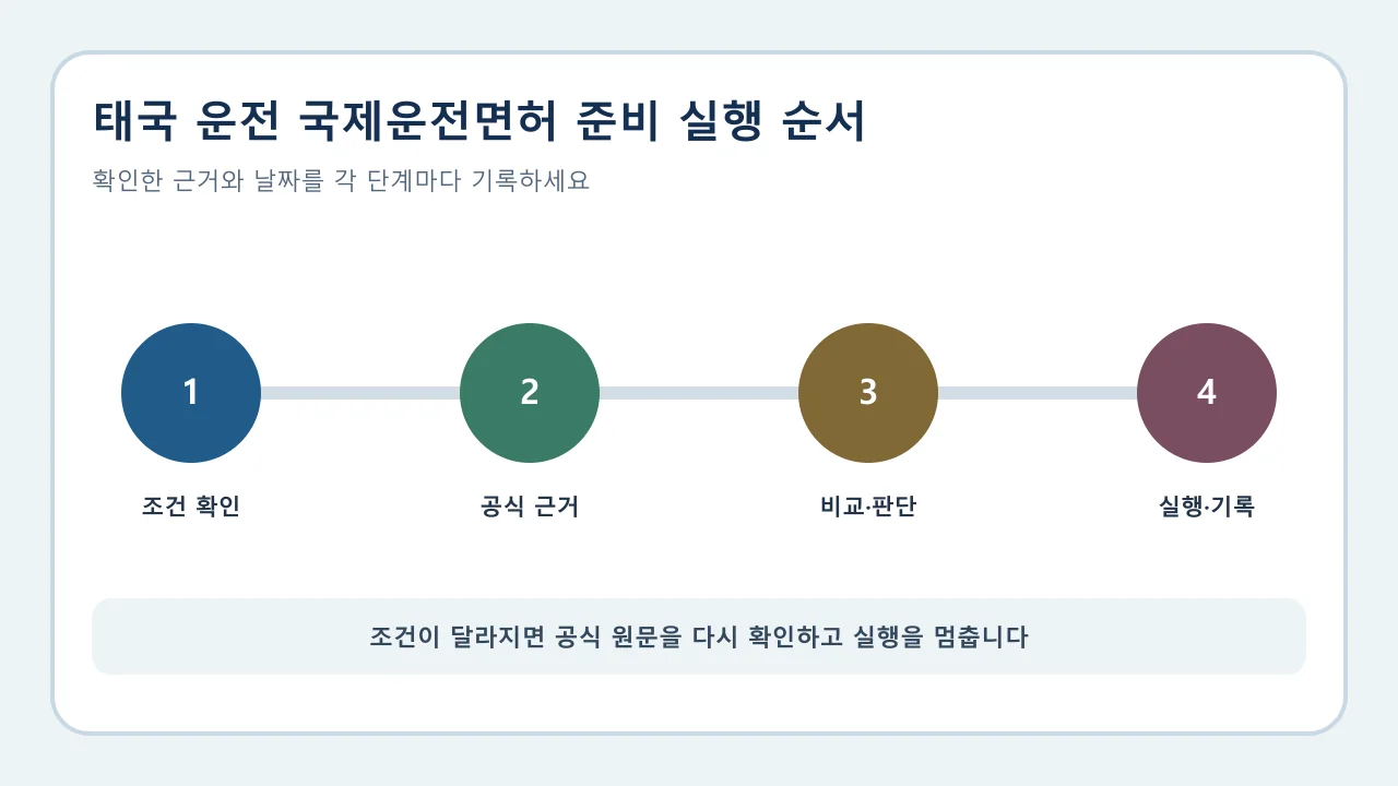 태국 운전 국제운전면허 준비: 방콕 현지 발급 전 확인 실행 전 확인 순서