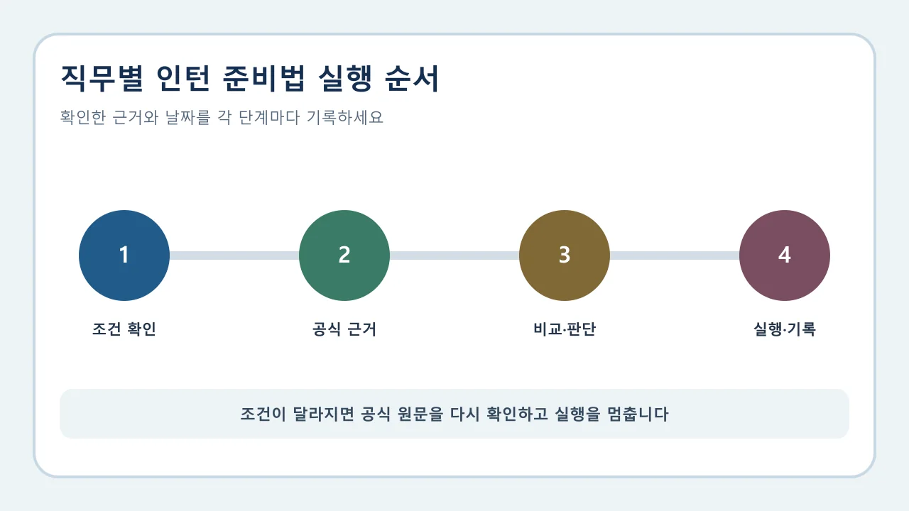직무별 인턴 준비법: 공고에서 역량 증거 찾기 실행 전 확인 순서