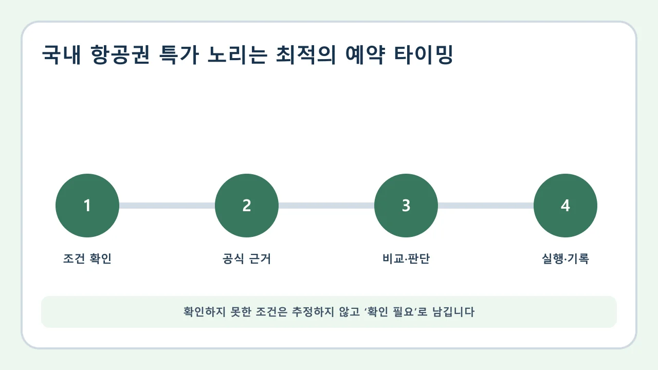 국내 항공권 특가 노리는 최적의 예약 타이밍 확인·비교·실행·기록 순서