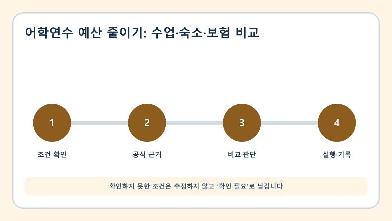 어학연수 예산 줄이기 확인·비교·실행·기록 순서