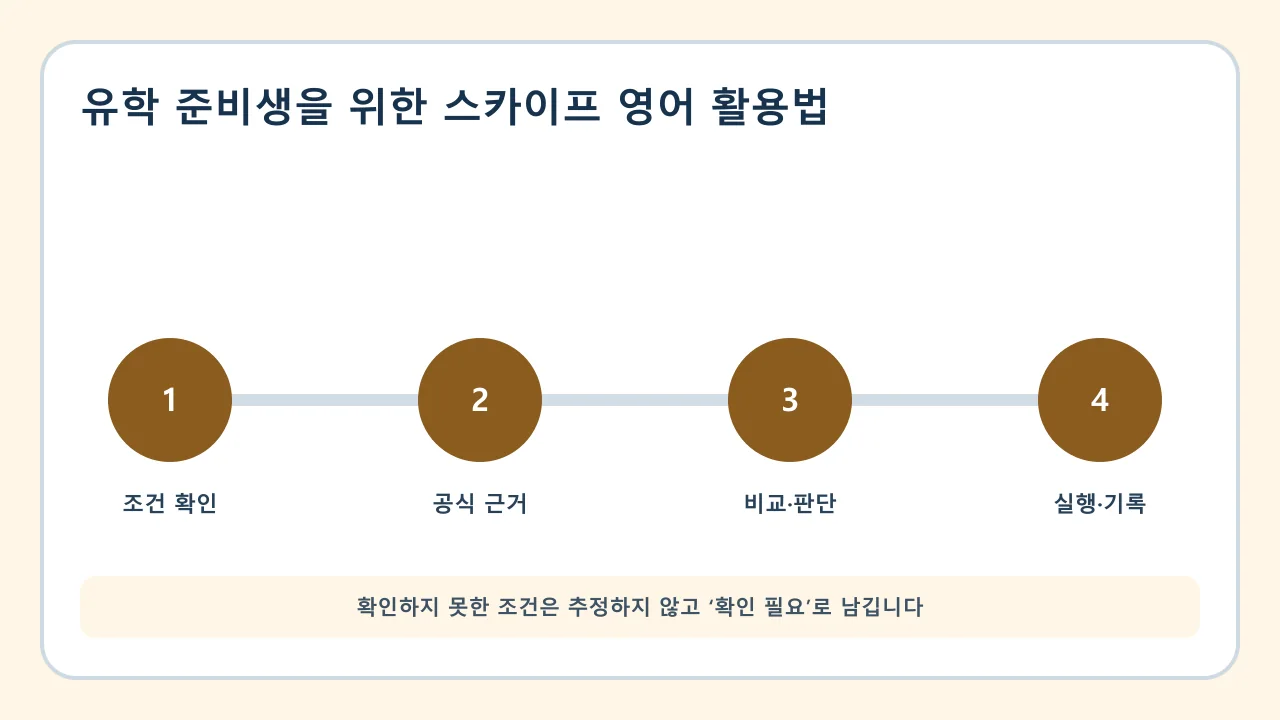 유학 준비생을 위한 스카이프 영어 활용법 확인·비교·실행·기록 순서