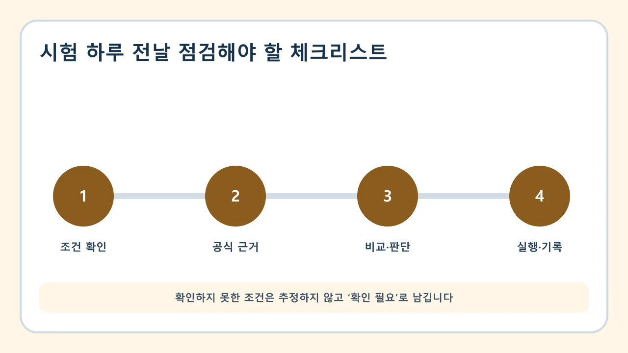 시험 하루 전날 점검해야 할 체크리스트 확인·비교·실행·기록 순서