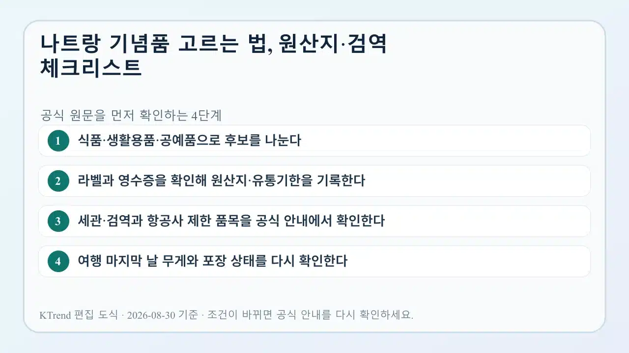나트랑 기념품 고르는 법, 원산지·검역 체크리스트 확인 순서