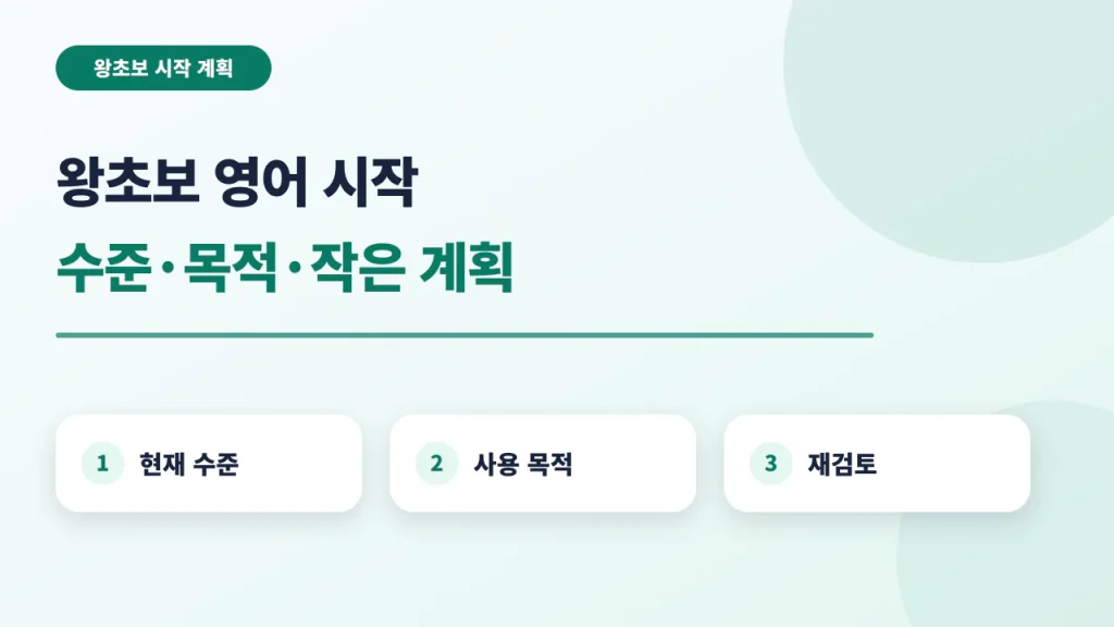 왕초보 영어의 수준·목표·주간 과제 계획