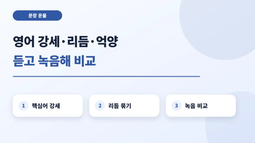 영어 문장 강세·리듬·억양 연습 순서