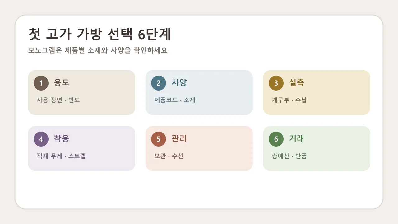 첫 루이 비통 모노그램 가방의 용도 소재 실측 착용 관리 예산을 확인하는 체크리스트