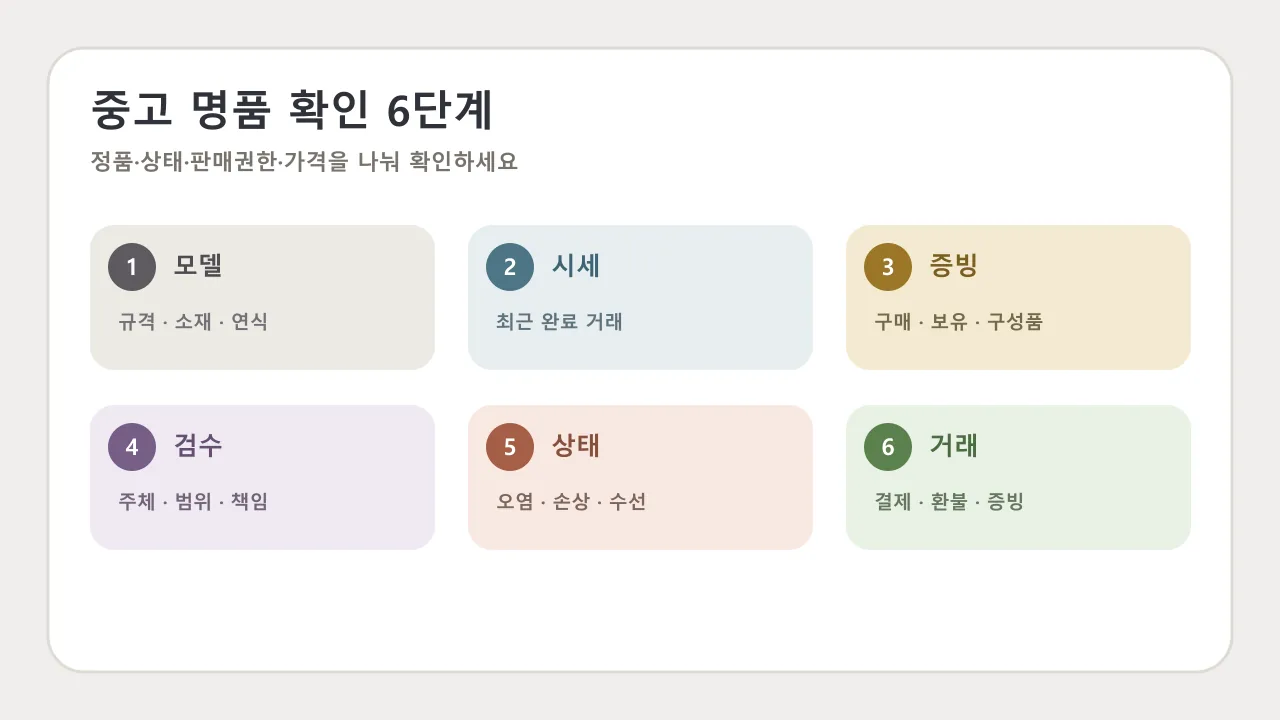중고 명품의 모델 시세 증빙 검수 상태 결제와 분쟁 절차를 확인하는 체크리스트