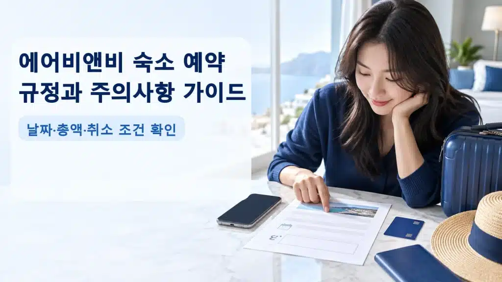 에어비앤비 숙소 예약 규정과 주의사항 가이드에서 현재 조건을 확인하는 실사 안내 장면