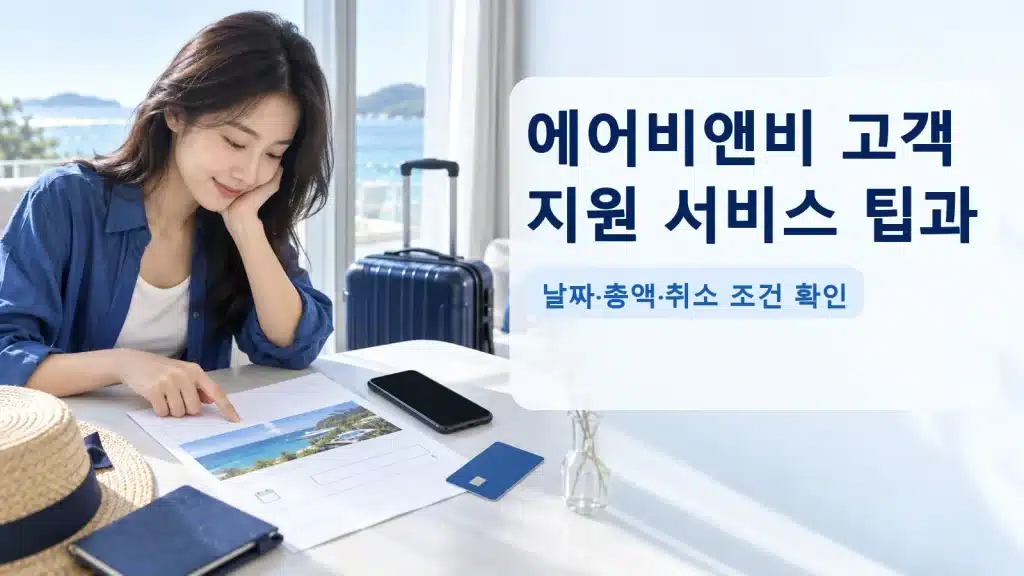 에어비앤비 고객 지원 서비스 팁과에서 현재 조건을 확인하는 실사 안내 장면