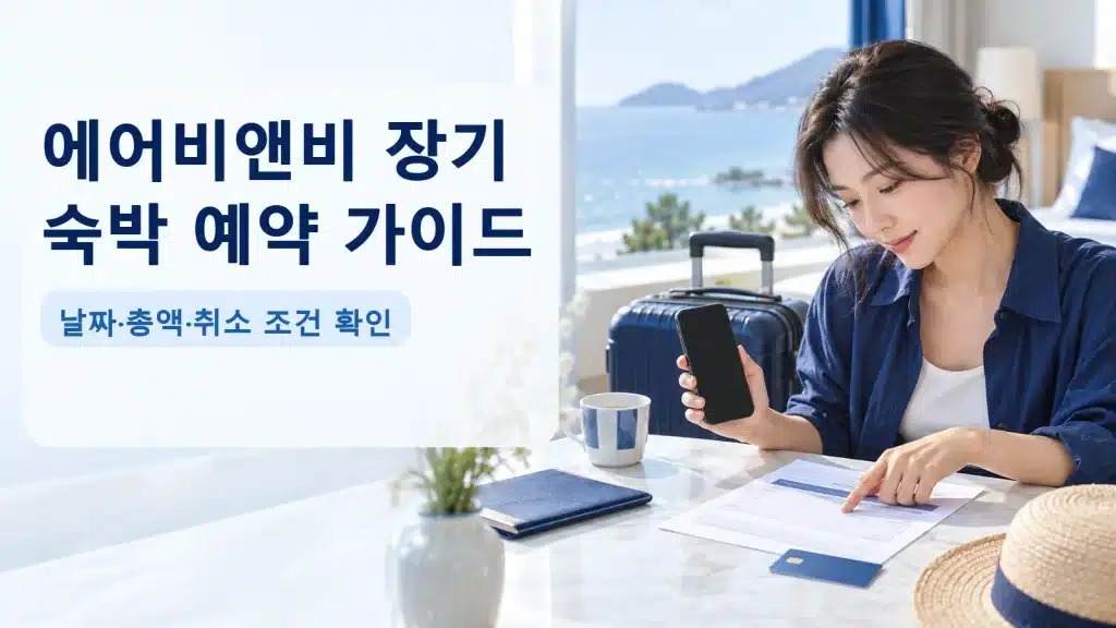 에어비앤비 장기 숙박 예약 가이드에서 현재 조건을 확인하는 실사 안내 장면