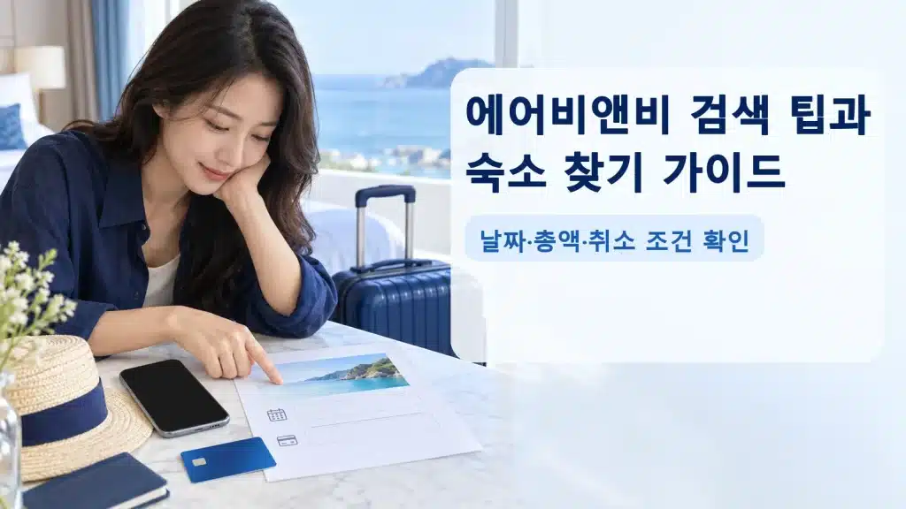 에어비앤비 검색 팁과 숙소 찾기 가이드에서 현재 조건을 확인하는 실사 안내 장면