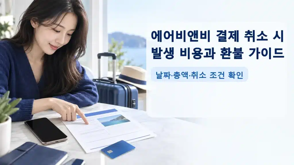 에어비앤비 결제 취소 시 발생 비용과 환불 가이드에서 현재 조건을 확인하는 실사 안내 장면