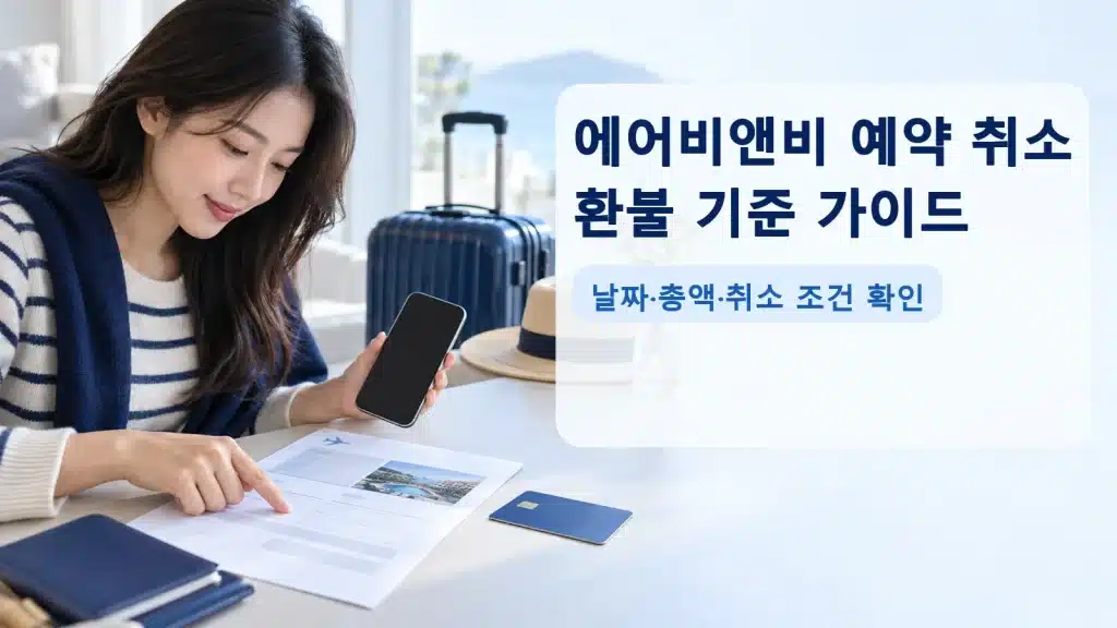 에어비앤비 예약 취소 환불 기준 가이드에서 현재 조건을 확인하는 실사 안내 장면