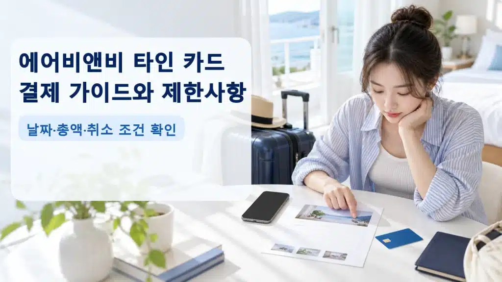 에어비앤비 타인 카드 결제 가이드와 제한사항에서 현재 조건을 확인하는 실사 안내 장면