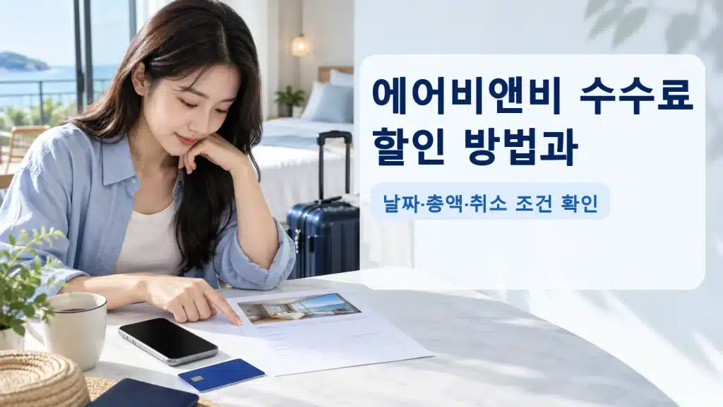 에어비앤비 수수료 할인 방법과에서 현재 조건을 확인하는 실사 안내 장면