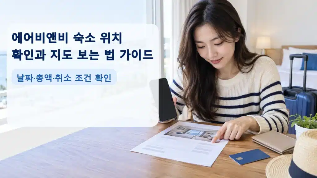 에어비앤비 숙소 위치 확인과 지도 보는 법 가이드에서 현재 조건을 확인하는 실사 안내 장면