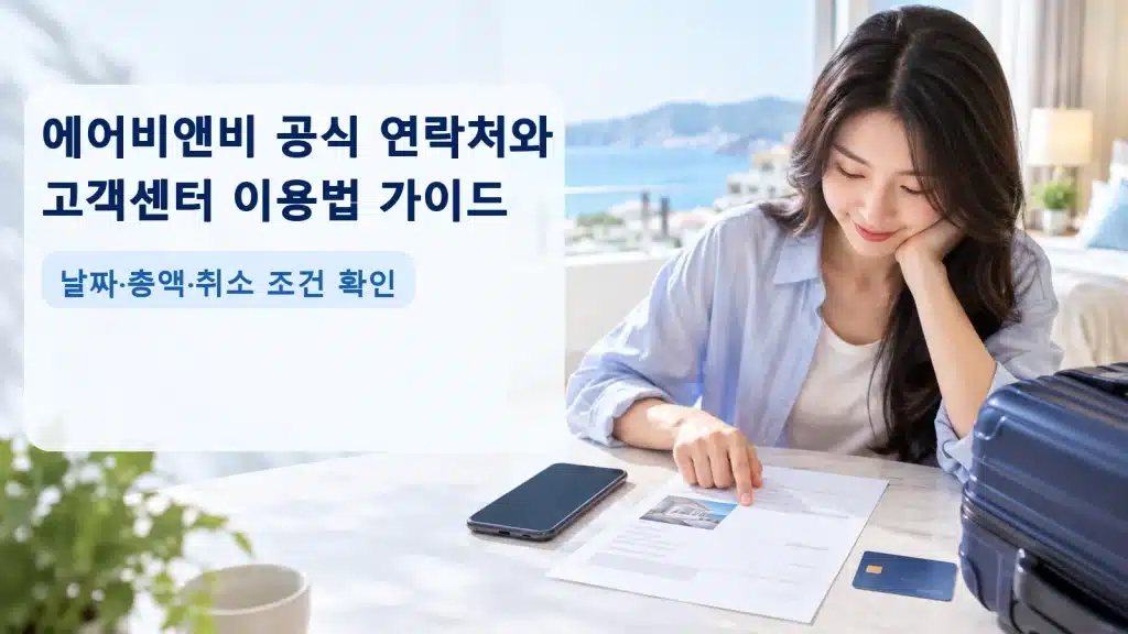 에어비앤비 공식 연락처와 고객센터 이용법 가이드에서 현재 조건을 확인하는 실사 안내 장면