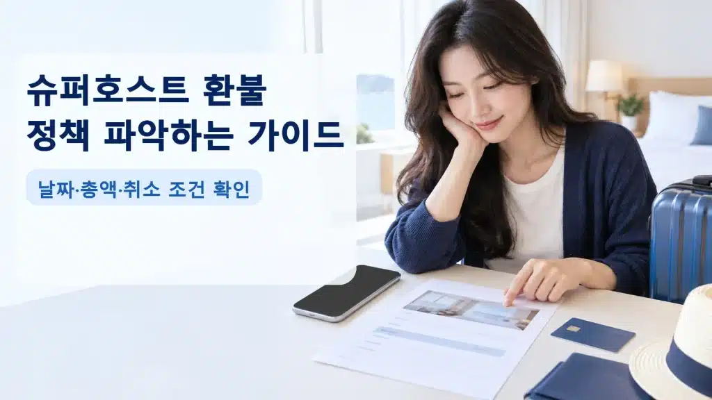 슈퍼호스트 환불 정책 파악하는 가이드에서 현재 조건을 확인하는 실사 안내 장면