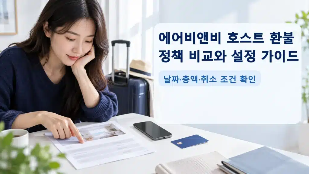 에어비앤비 호스트 환불 정책 비교와 설정 가이드에서 현재 조건을 확인하는 실사 안내 장면
