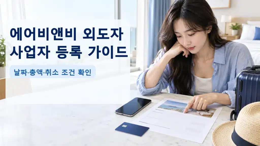 에어비앤비 외도자 사업자 등록 가이드에서 현재 조건을 확인하는 실사 안내 장면