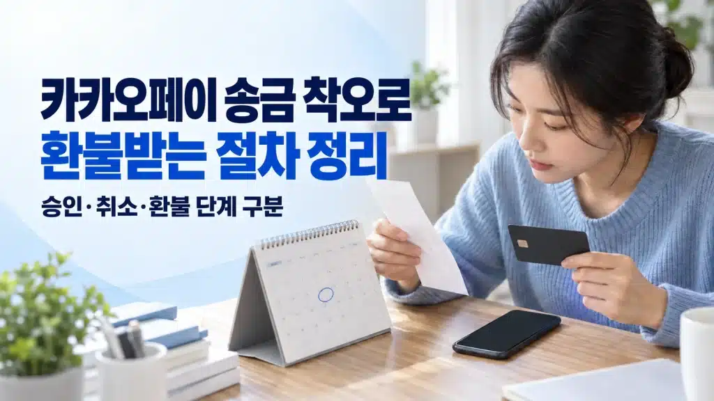 카카오페이 송금 착오로 환불받는 절차 정리에서 현재 조건을 확인하는 실사 안내 장면