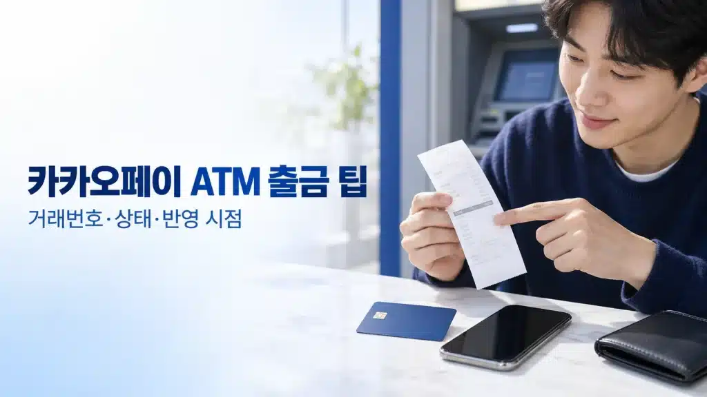 카카오페이 ATM 출금 팁에서 현재 조건을 확인하는 실사 안내 장면