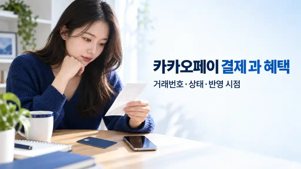 카카오페이 결제 과 혜택에서 현재 조건을 확인하는 실사 안내 장면