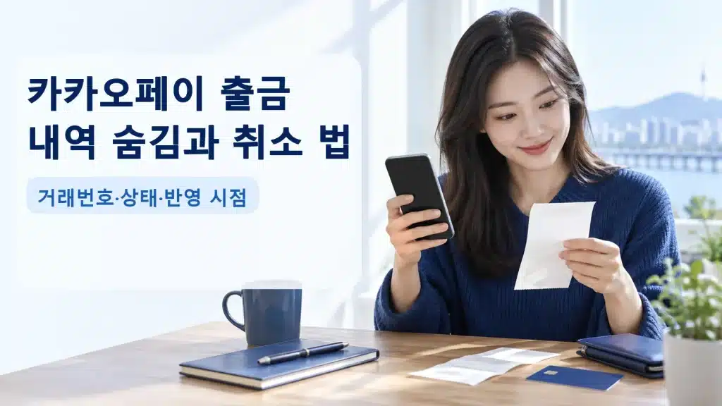 카카오페이 출금 내역 숨김과 취소 법에서 현재 조건을 확인하는 실사 안내 장면