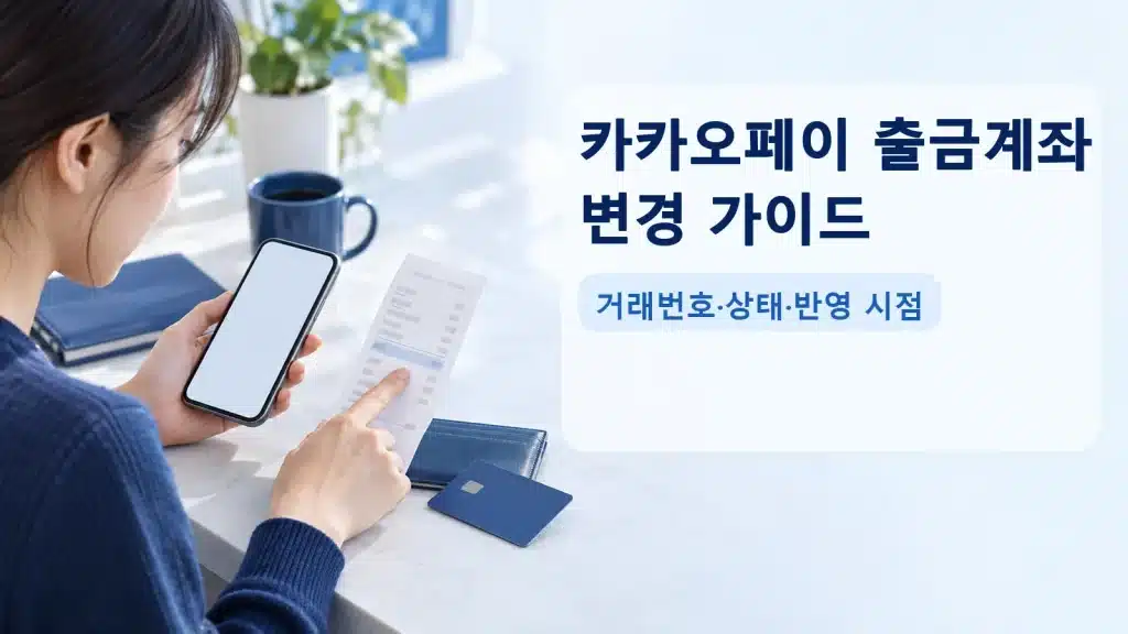 카카오페이 출금계좌 변경 가이드에서 현재 조건을 확인하는 실사 안내 장면