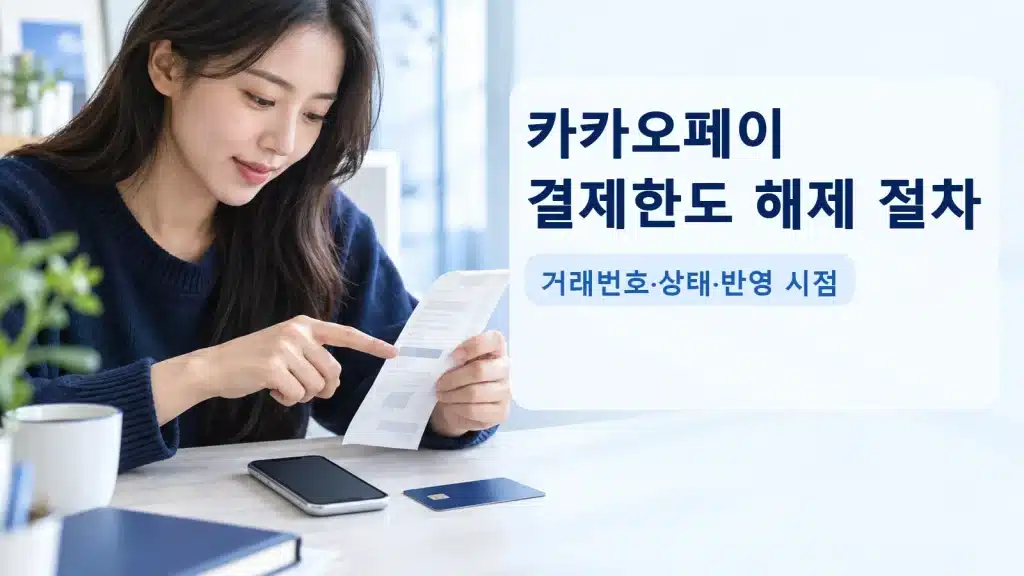 카카오페이 결제한도 해제 절차에서 현재 조건을 확인하는 실사 안내 장면