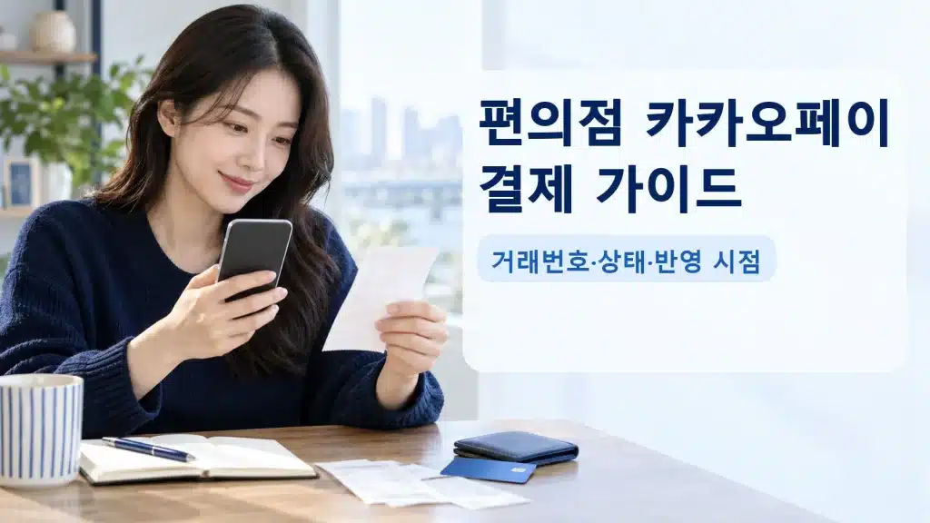 편의점 카카오페이 결제 가이드에서 현재 조건을 확인하는 실사 안내 장면
