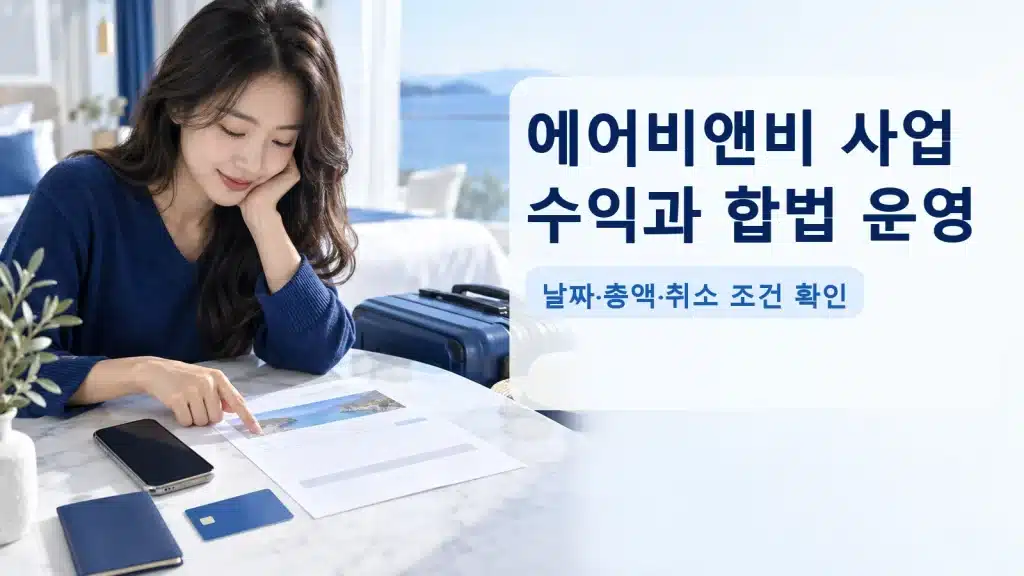 에어비앤비 사업 수익과 합법 운영에서 현재 조건을 확인하는 실사 안내 장면