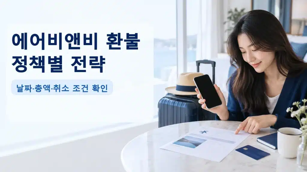 에어비앤비 환불 정책별 전략에서 현재 조건을 확인하는 실사 안내 장면
