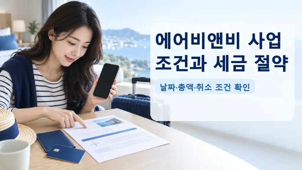 에어비앤비 사업 조건과 세금 절약에서 현재 조건을 확인하는 실사 안내 장면