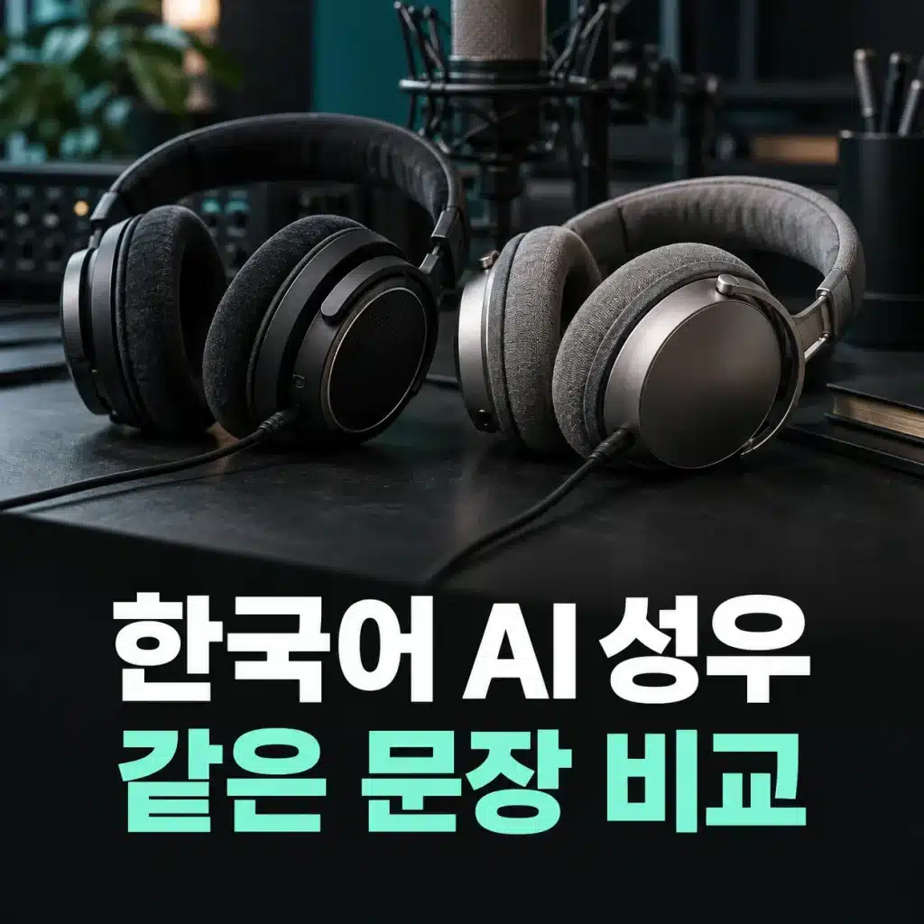 같은 문장으로 음성을 비교하는 헤드폰