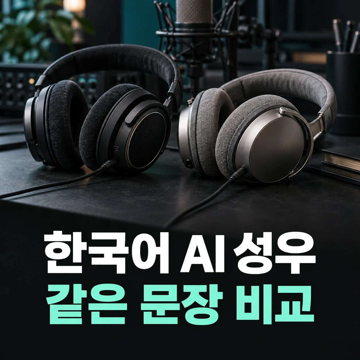 같은 문장으로 음성을 비교하는 헤드폰