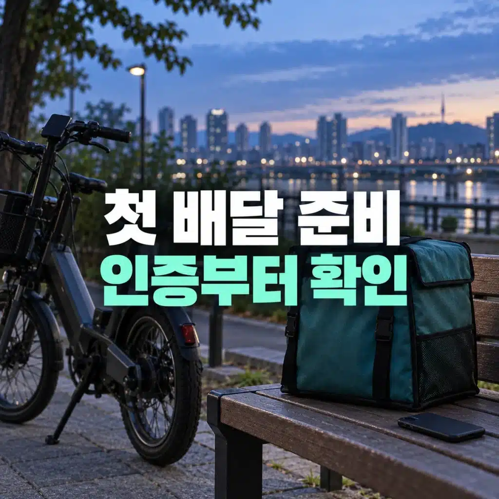 자전거와 배달가방으로 표현한 첫 배달의 계정·인증 준비