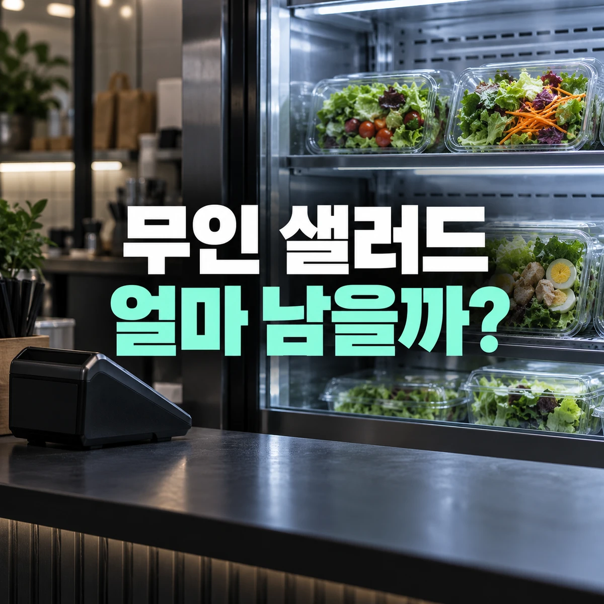 샐러드 포장과 냉장 진열대로 표현한 판매·폐기 비용 계산