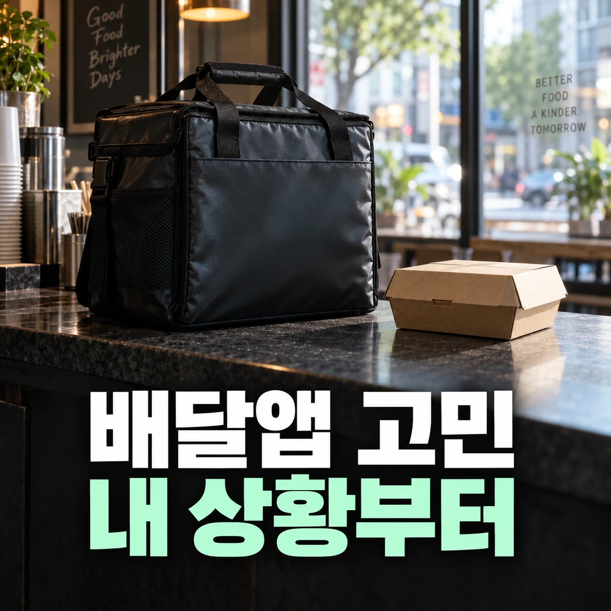 배달가방과 포장 상자로 표현한 배달앱 독자별 문제 해결 가이드