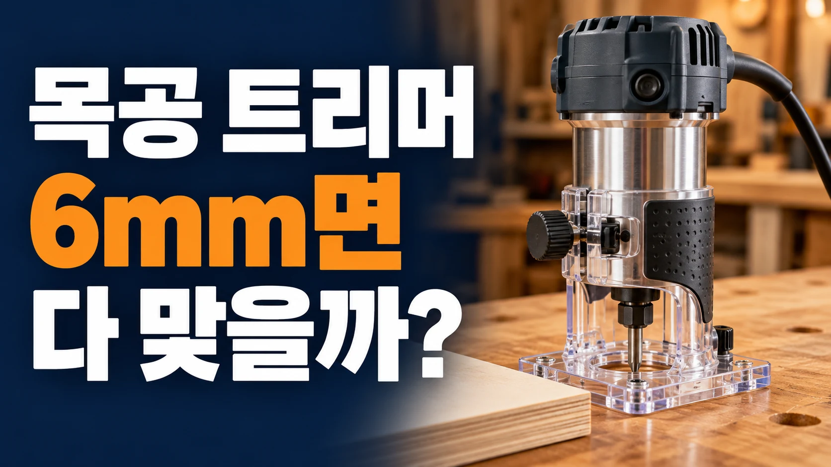 목공 트리머와 비트 규격 확인