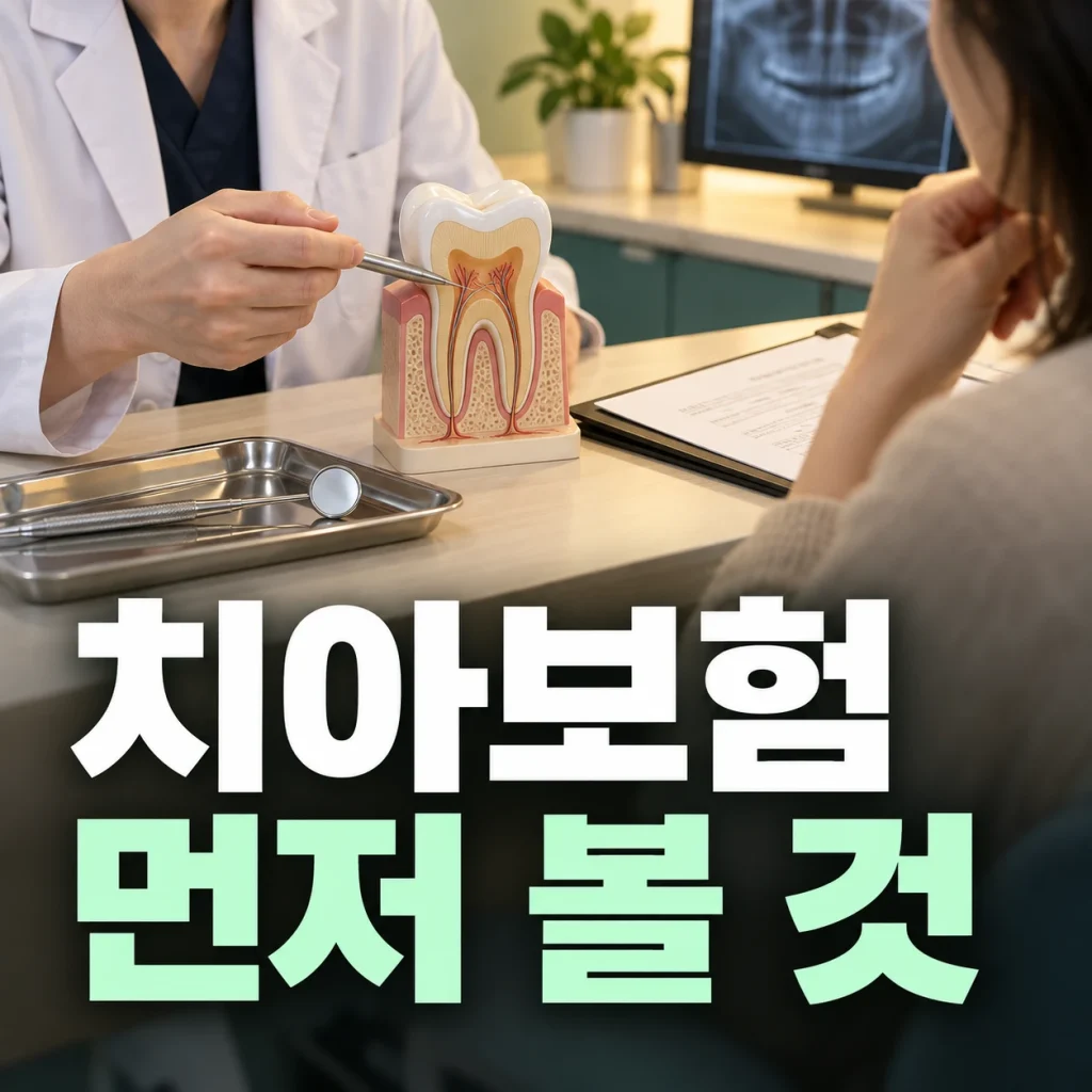 치아 모형을 보며 설명하는 모습